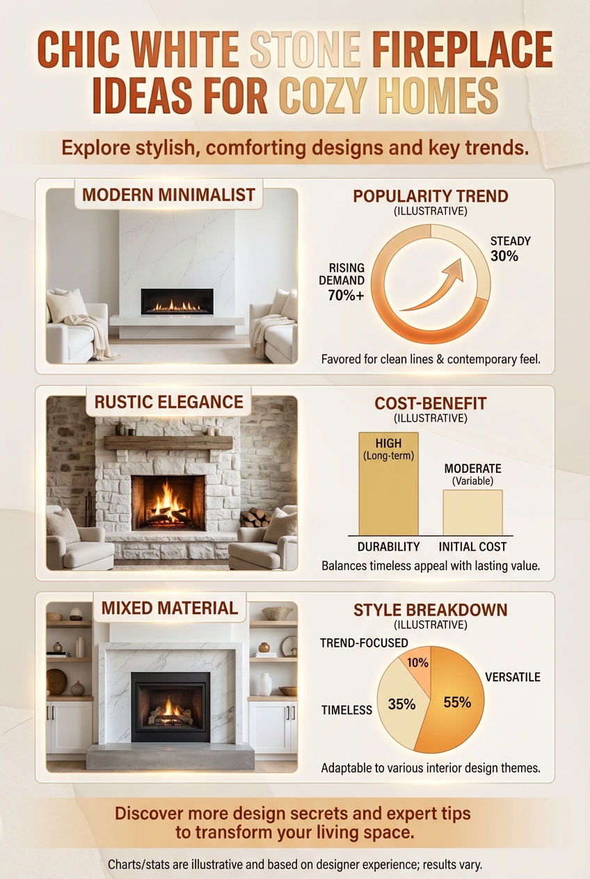 Chic White Stone Fireplace Ideas for Cozy Homes - photo 3