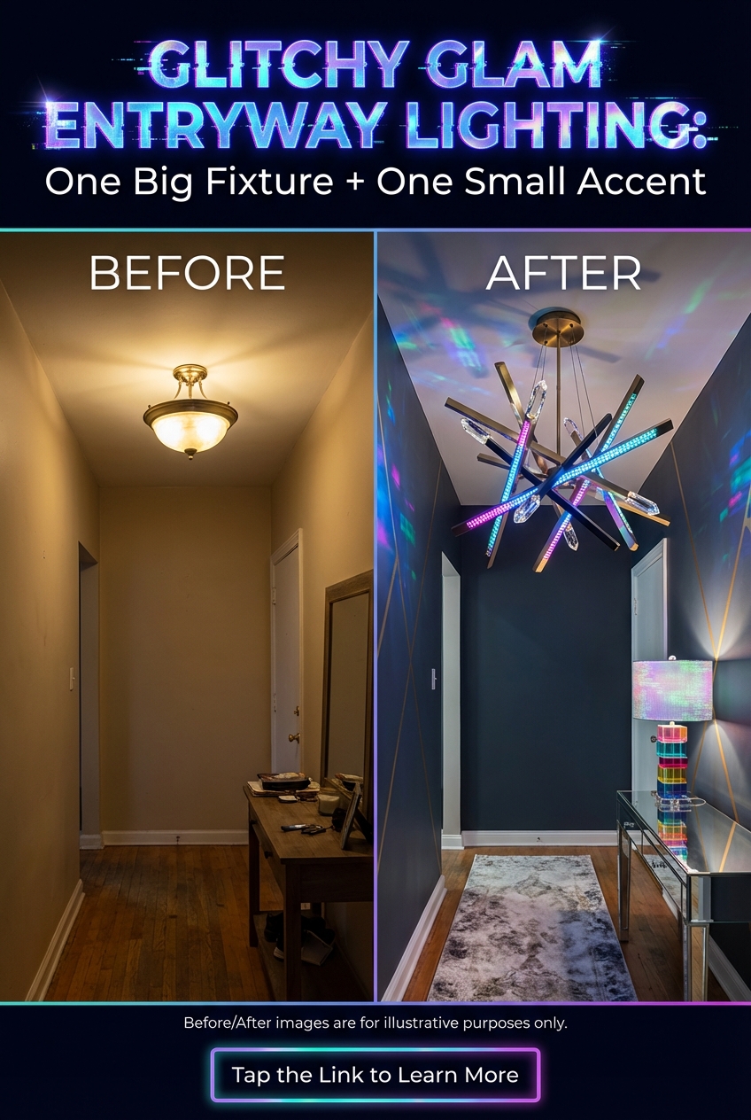 Glitchy Glam Entryway Lighting: One Big Fixture + One Small Accent - photo 5