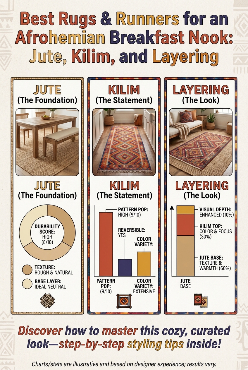 Best Rugs & Runners for an Afrohemian Breakfast Nook: Jute, Kilim, and Layering - photo 3