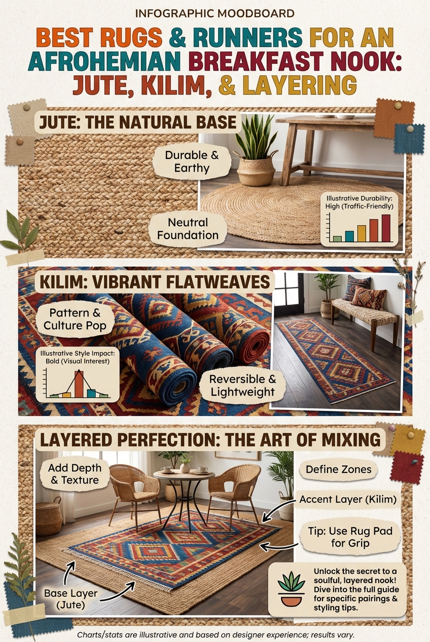 Best Rugs & Runners for an Afrohemian Breakfast Nook: Jute, Kilim, and Layering - photo 4