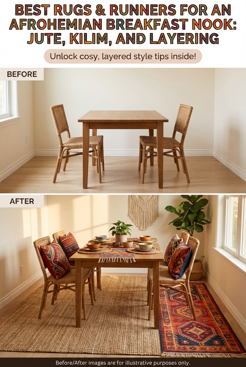Best Rugs & Runners for an Afrohemian Breakfast Nook: Jute, Kilim, and Layering - photo 5