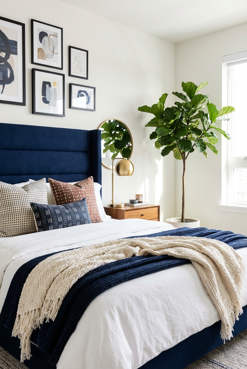 Navy Blue Headboard Bedroom Ideas Chic Transformations