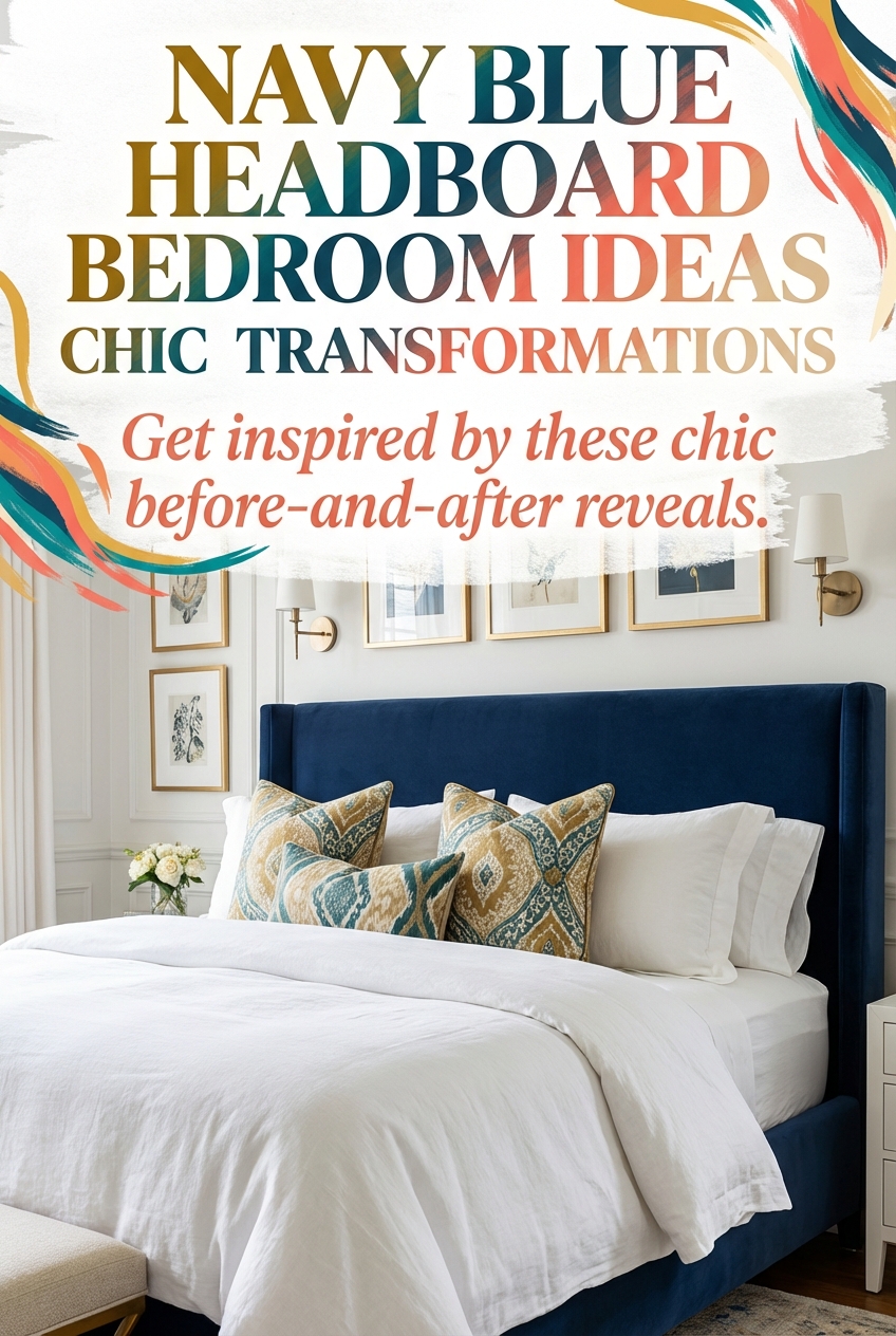 Navy Blue Headboard Bedroom Ideas Chic Transformations - photo 2