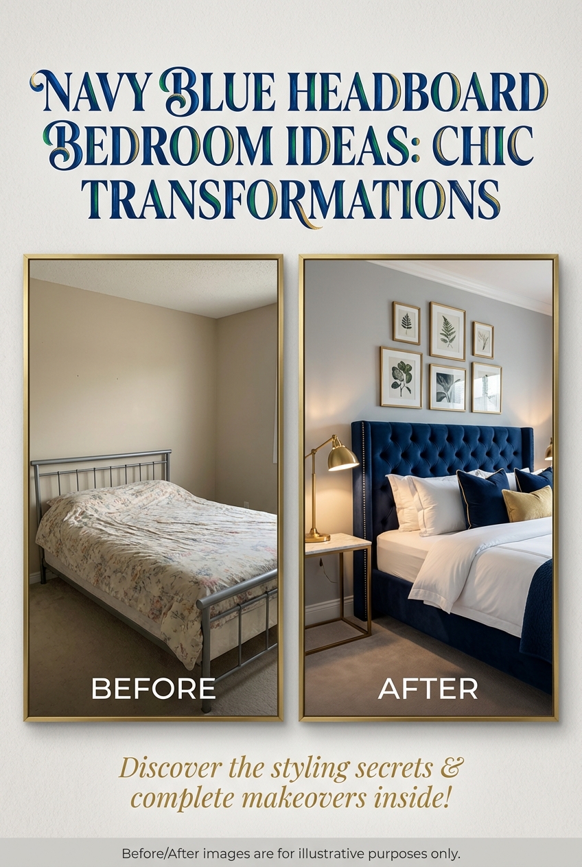 Navy Blue Headboard Bedroom Ideas Chic Transformations - photo 5