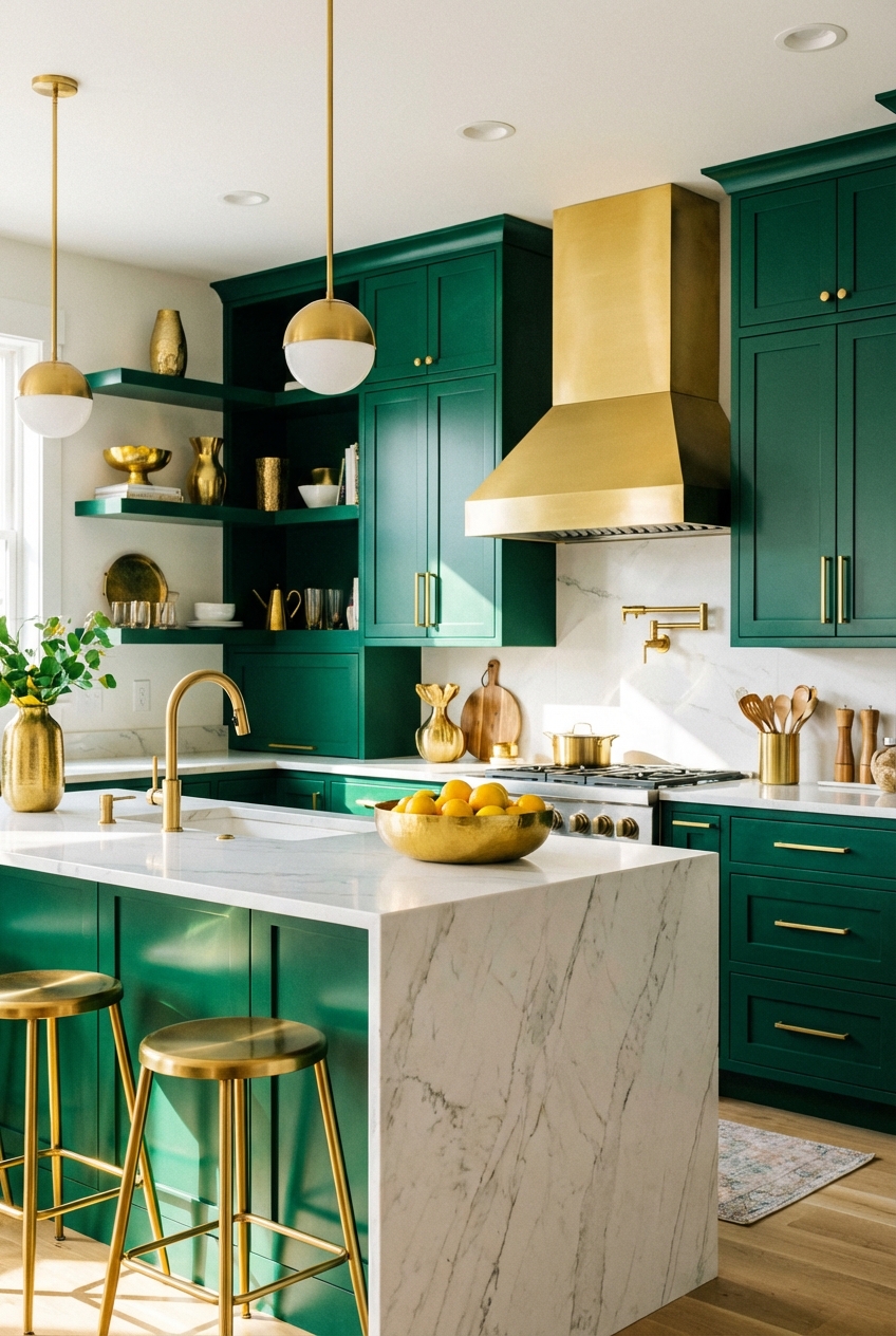 Glam Kitchen Decor with Gold Touches
