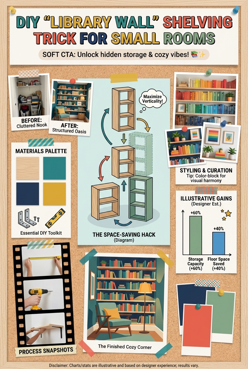 DIY “Library Wall” Shelving Trick for Small Rooms - photo 4