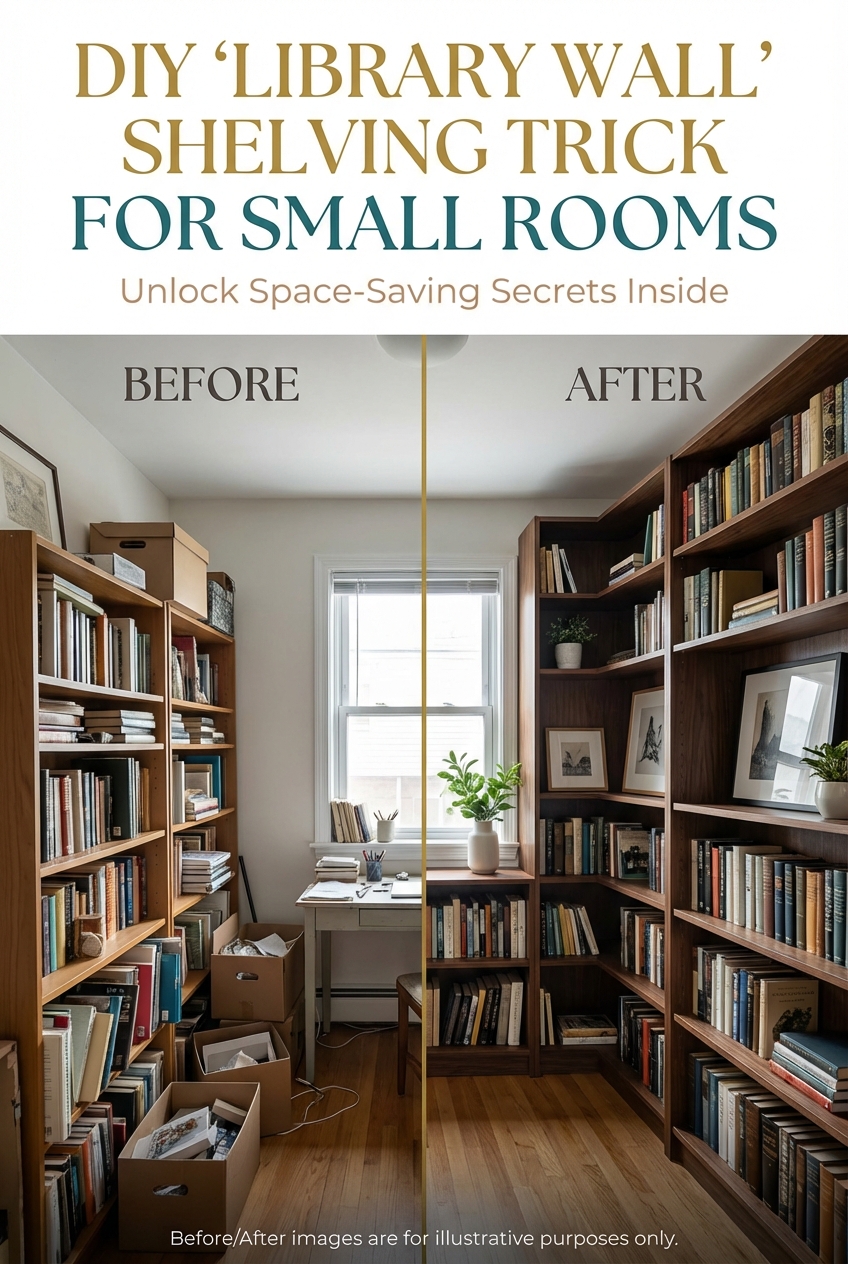 DIY “Library Wall” Shelving Trick for Small Rooms - photo 5