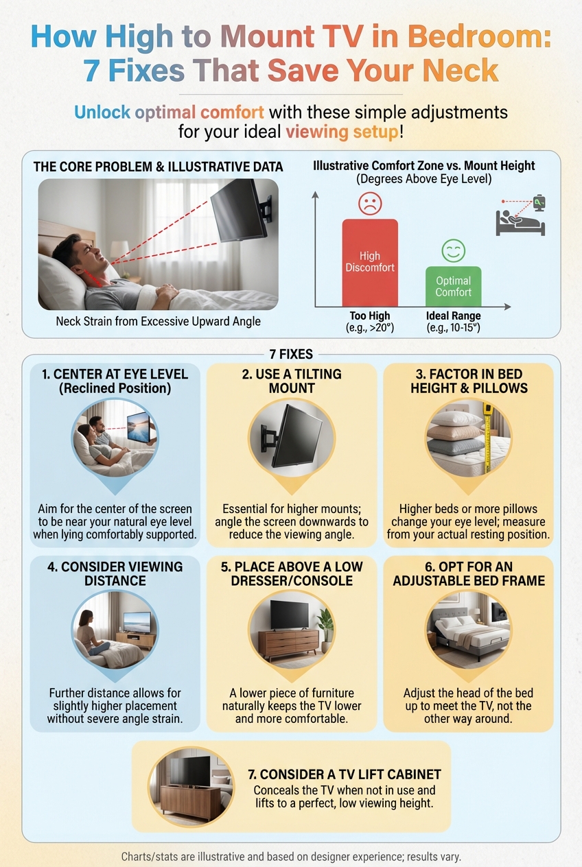 How High to Mount TV in Bedroom: 7 Fixes That Save Your Neck - photo 3