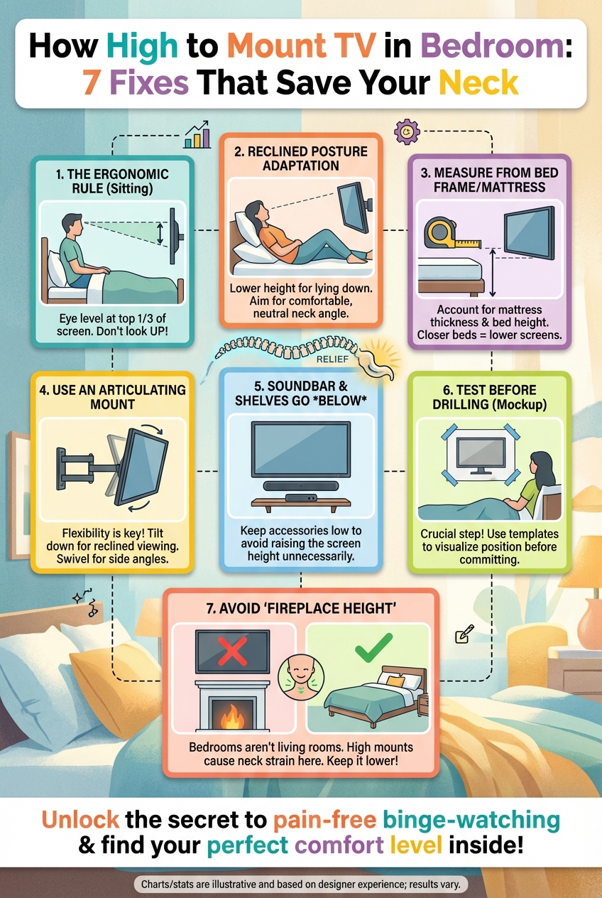 How High to Mount TV in Bedroom: 7 Fixes That Save Your Neck - photo 4