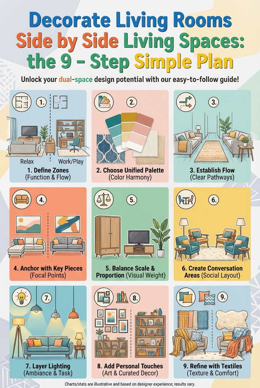 Decorate Living Rooms Side by Side Living Spaces: the 9 – Step Simple Plan - photo 4