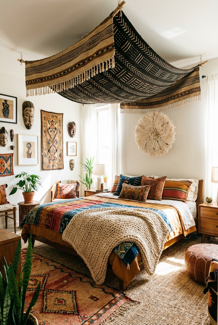 Afrohemian Bedroom Decor Ideas for a Warm, Collected Home