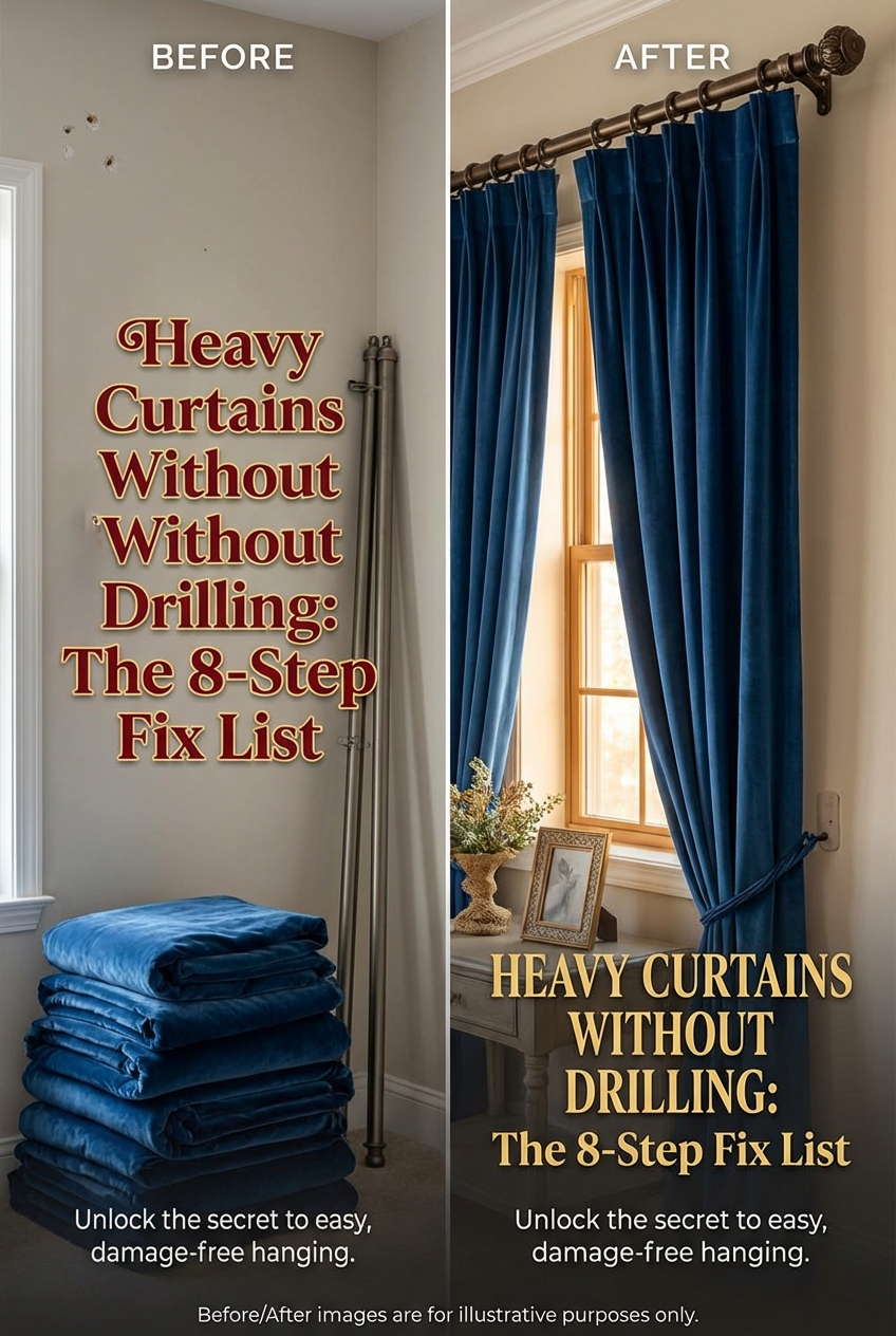 Heavy Curtains Without Drilling: the 8 – Step Fix List - photo 5
