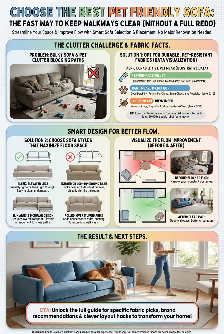 Choose the Best Pet Friendly Sofa: the Fast Way to Keep Walkways Clear (without a Full Redo) - photo 3