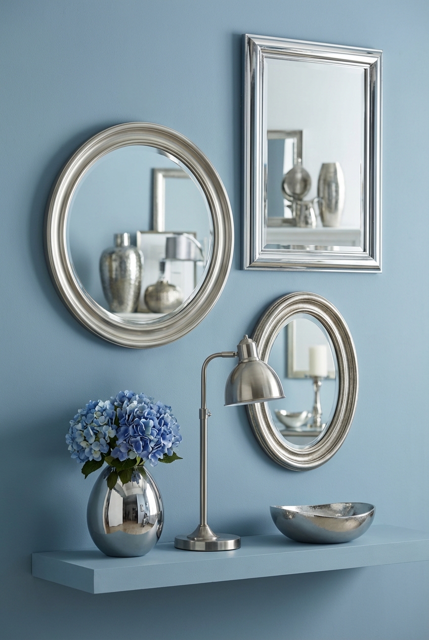 Cool Blue Mirrors and Metallics: Chrome vs Nickel vs Silver Styling