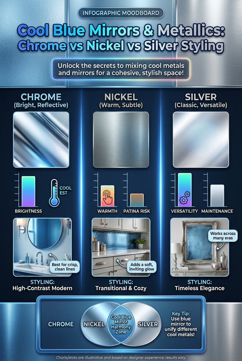 Cool Blue Mirrors and Metallics: Chrome vs Nickel vs Silver Styling - photo 4