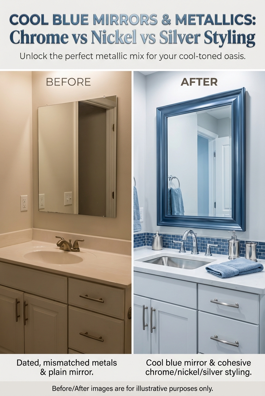 Cool Blue Mirrors and Metallics: Chrome vs Nickel vs Silver Styling - photo 5