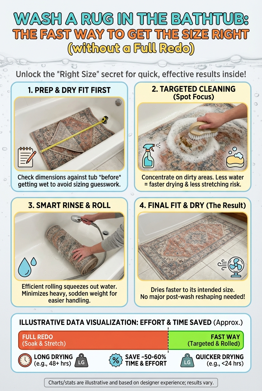 Wash a Rug in the Bathtub: the Fast Way to Get the Size Right (without a Full Redo) - photo 3