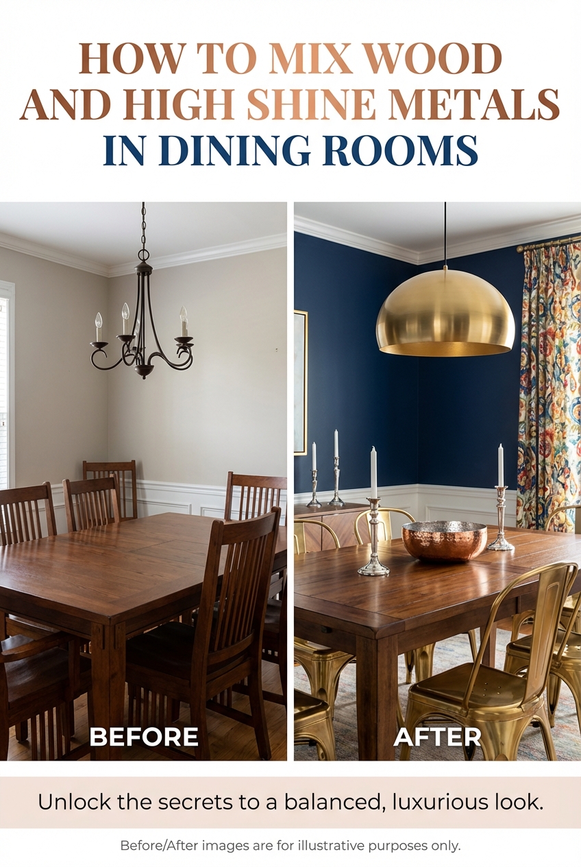 How to Mix Wood and High Shine Metals in Dining Rooms - photo 5