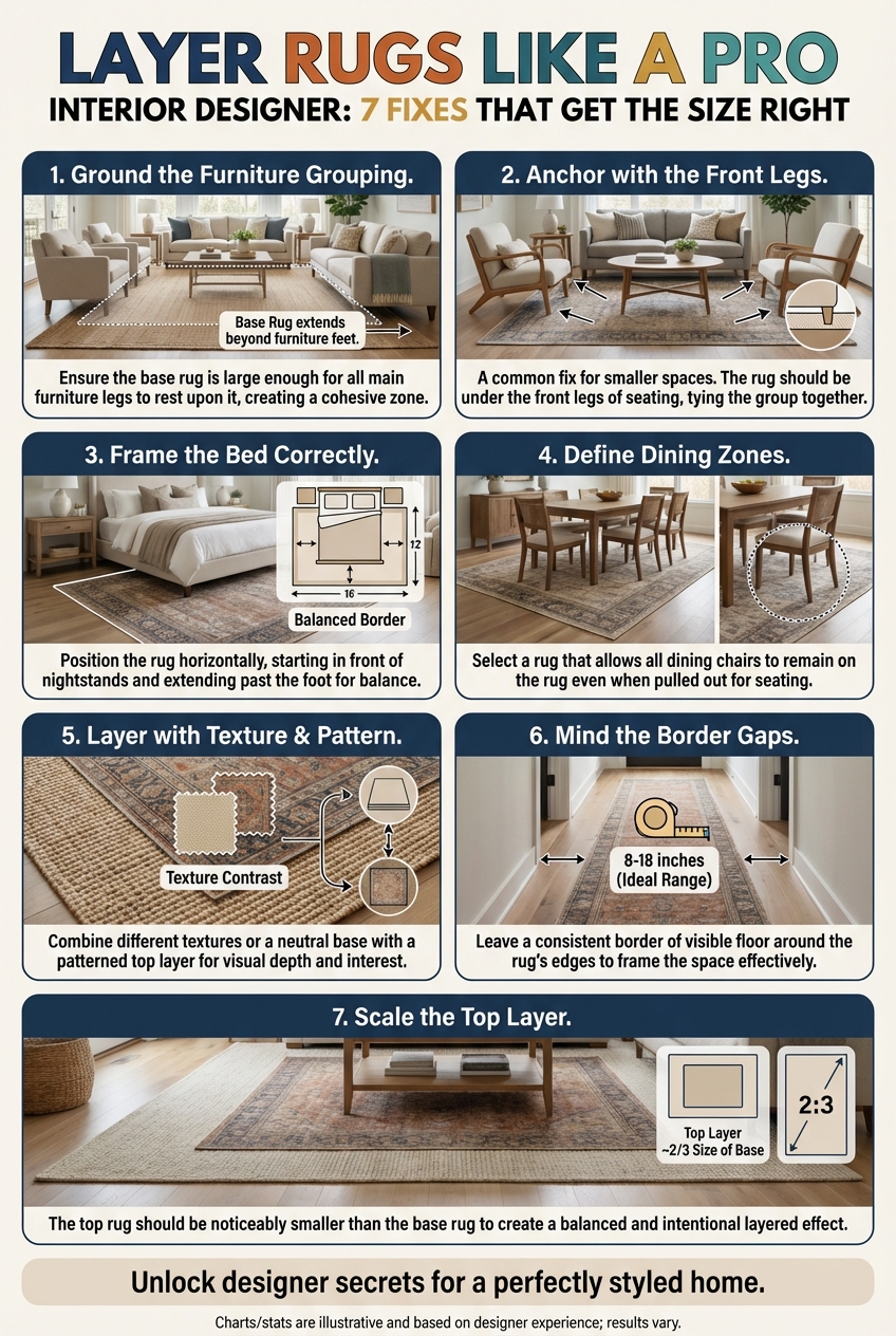 Layer Rugs Like a Pro Interior Designer: 7 Fixes That Get the Size Right - photo 3