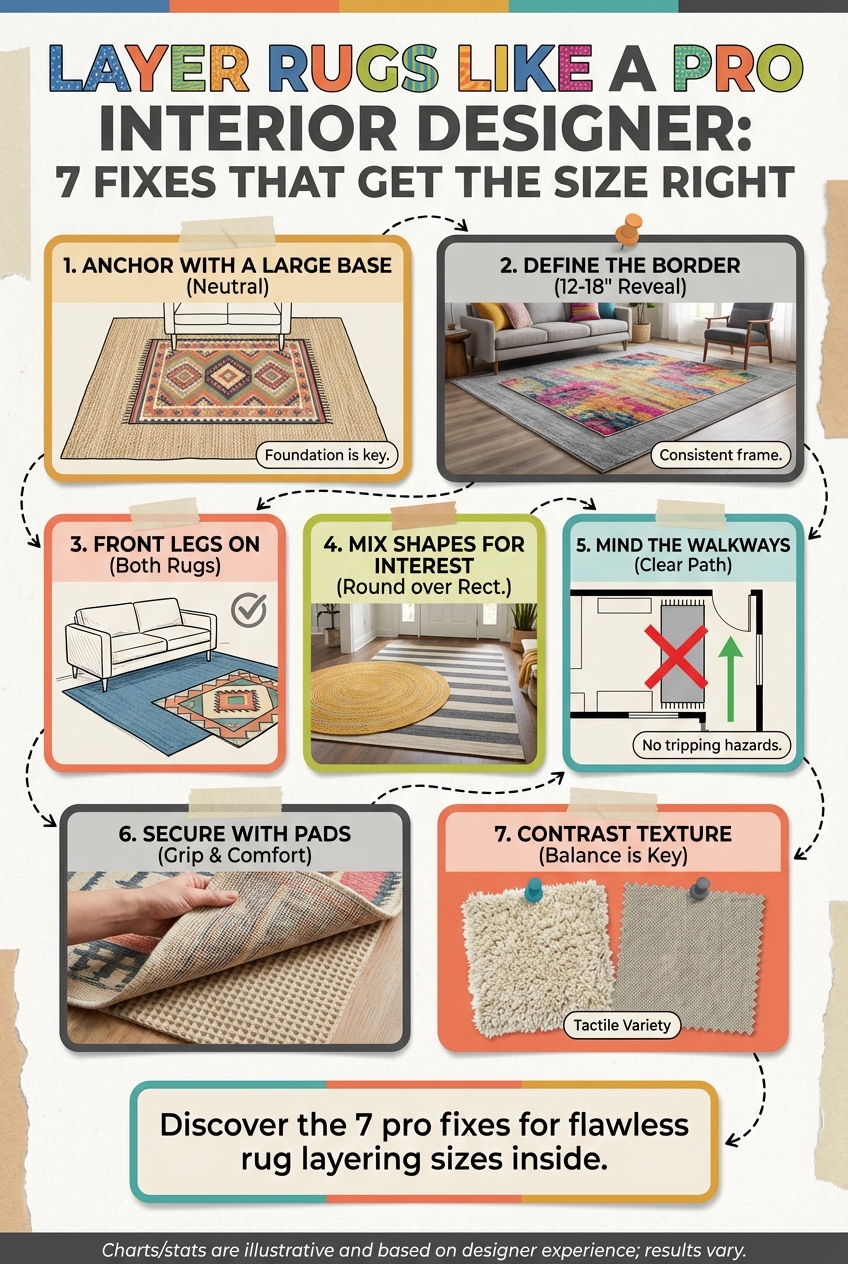 Layer Rugs Like a Pro Interior Designer: 7 Fixes That Get the Size Right - photo 4