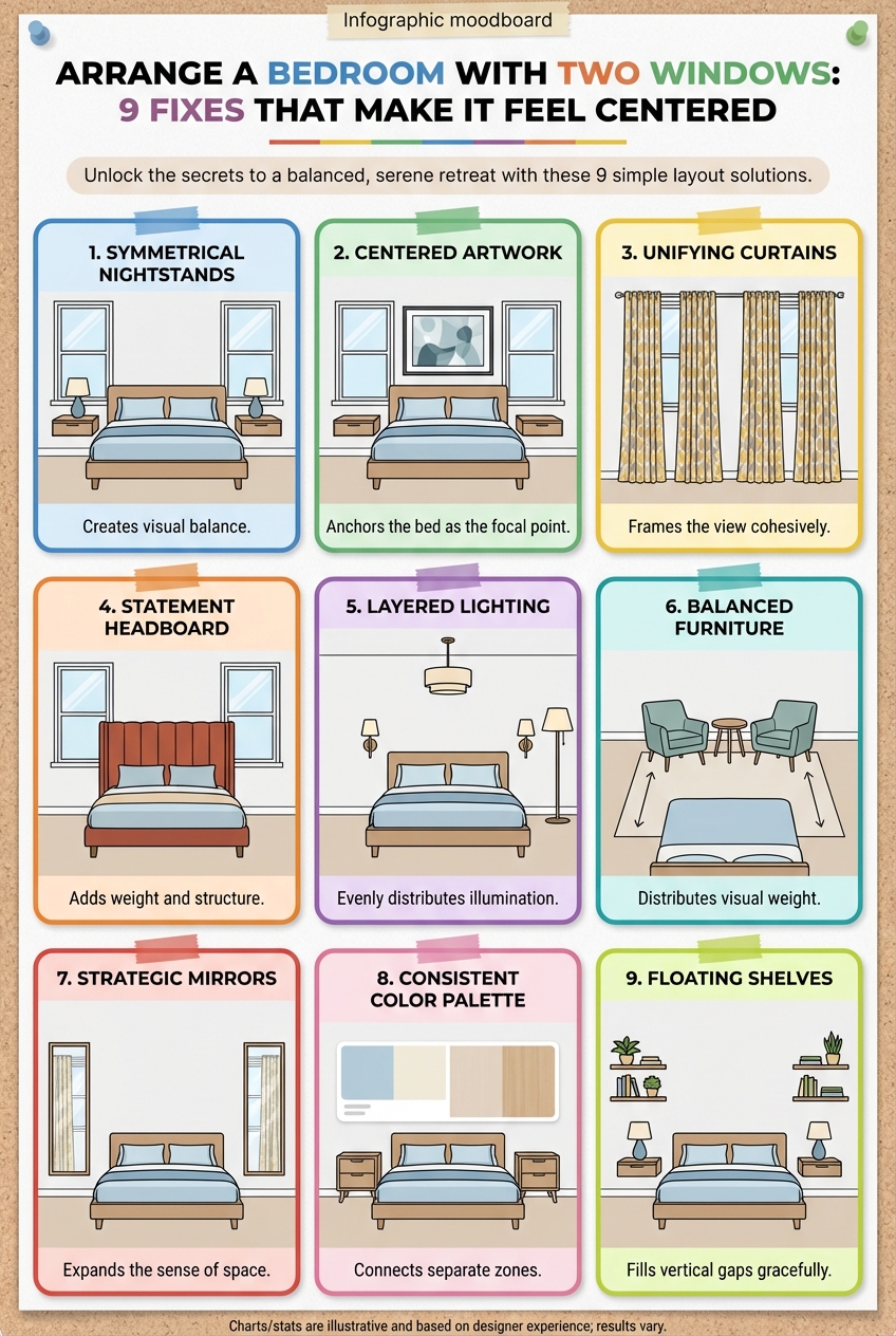 Arrange a Bedroom with Two Windows: 9 Fixes That Make It Feel Centered - photo 4