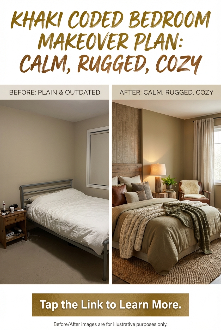 Khaki Coded Bedroom Makeover Plan: Calm, Rugged, Cozy - photo 5