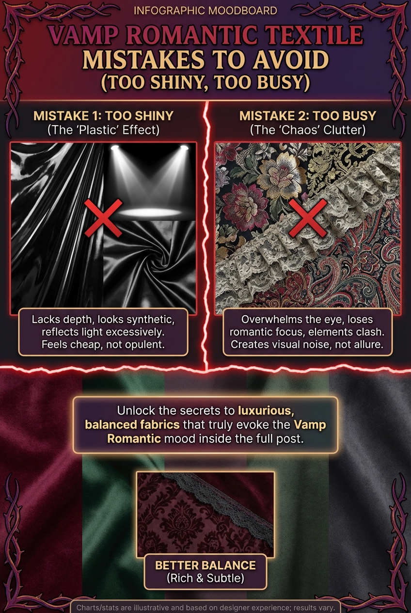 Vamp Romantic Textile Mistakes to Avoid (Too shiny, too busy) - photo 4