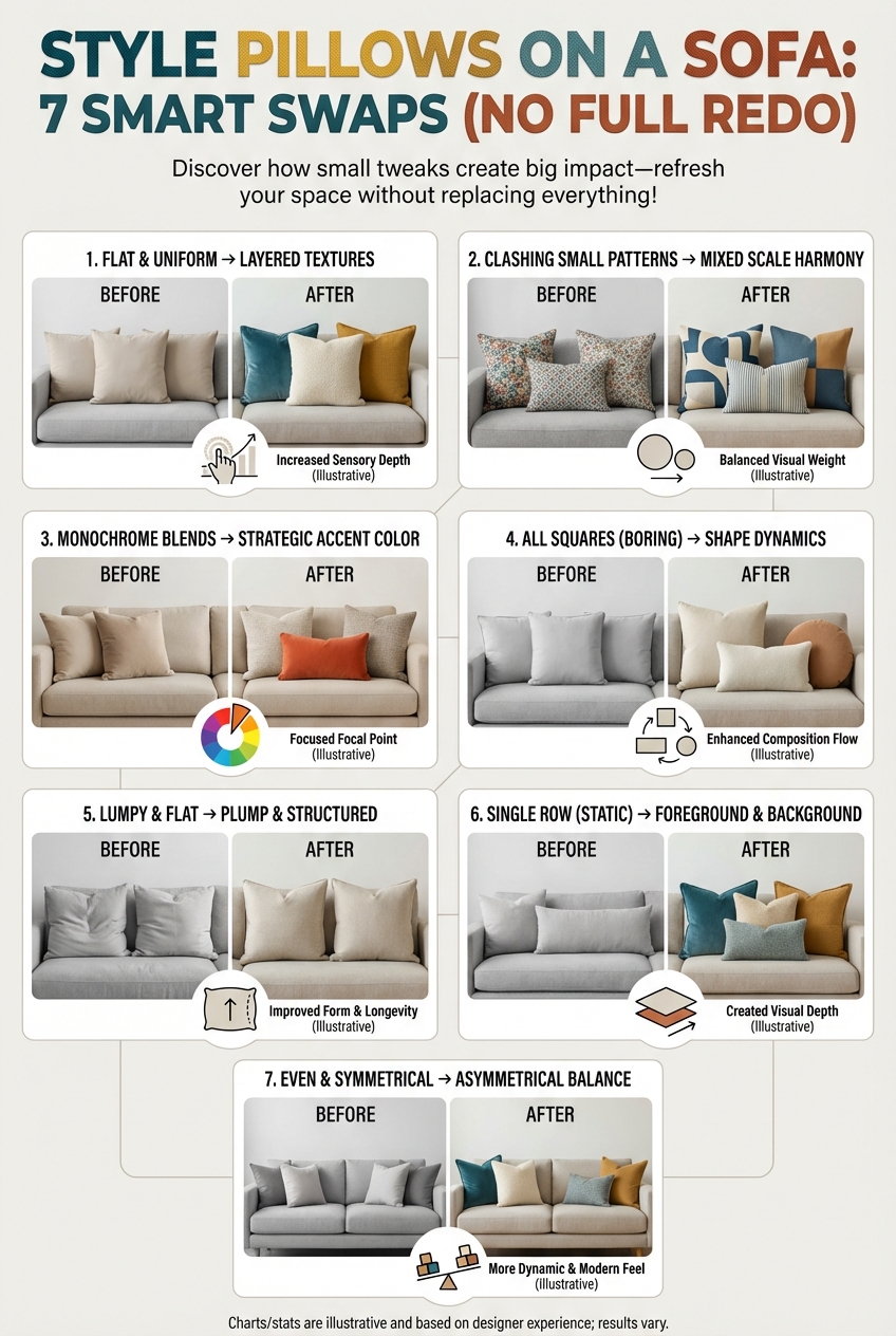 Style Pillows on a Sofa: 7 Smart Swaps (no Full Redo) - photo 3