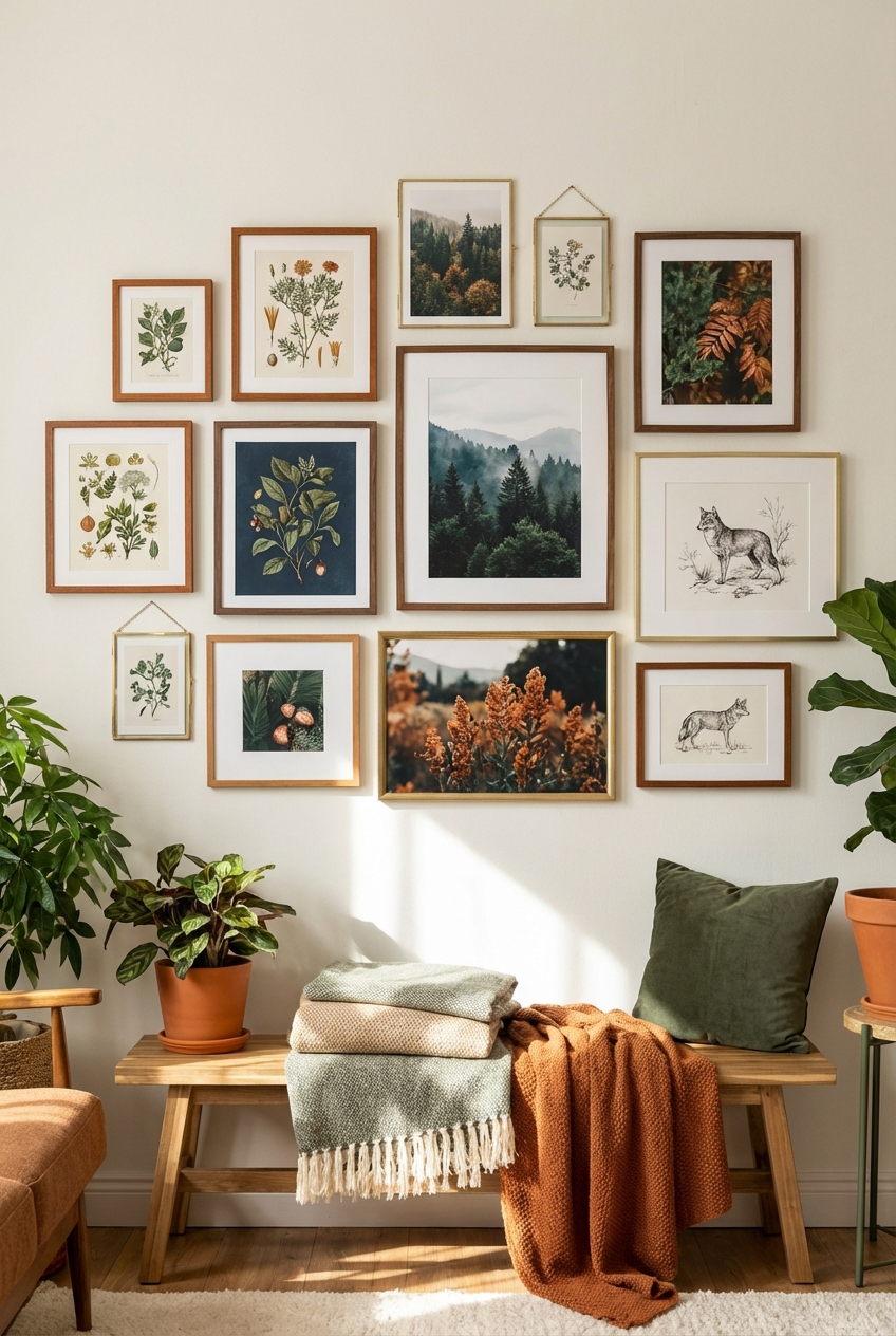 Wilderkind Gallery Wall Ideas: Nature prints and warm frames