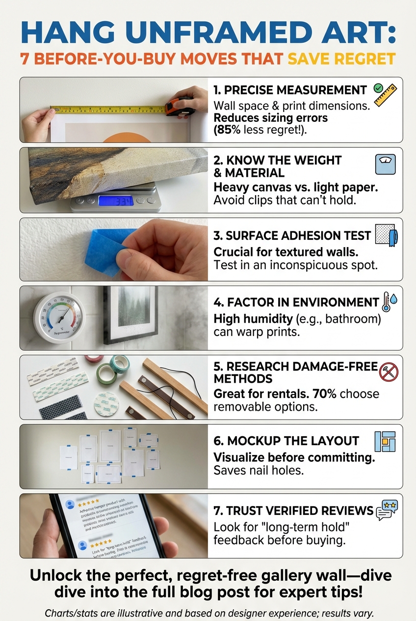 Hang Unframed Art: 7 Before – You – Buy Moves That Save Regret - photo 3
