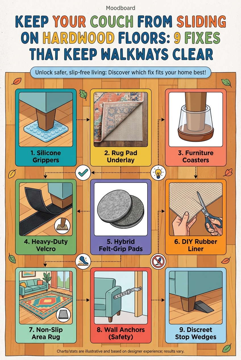 Keep Your Couch from Sliding on Hardwood Floors: 9 Fixes That Keep Walkways Clear - photo 4