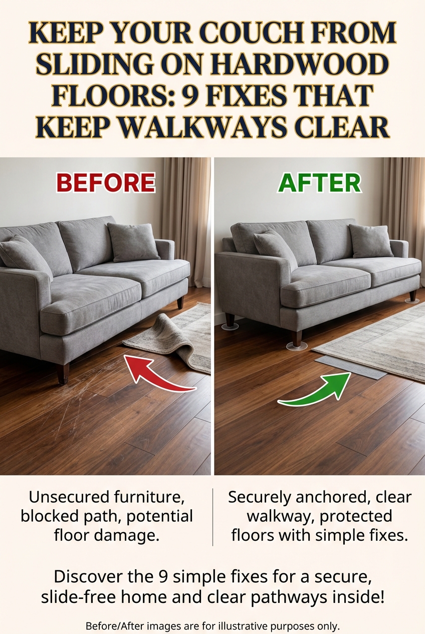Keep Your Couch from Sliding on Hardwood Floors: 9 Fixes That Keep Walkways Clear - photo 5