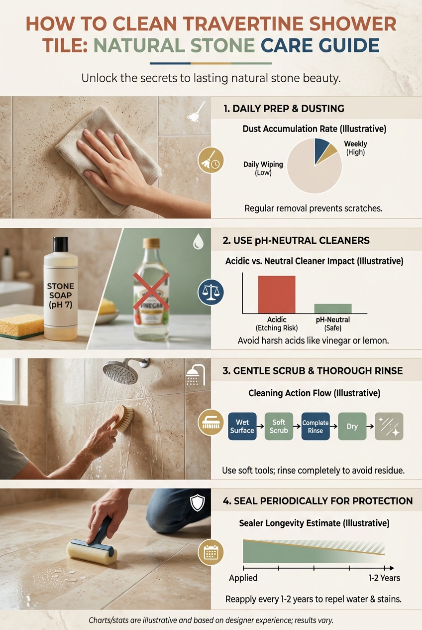 How to Clean Travertine Shower Tile Natural Stone Care - photo 3