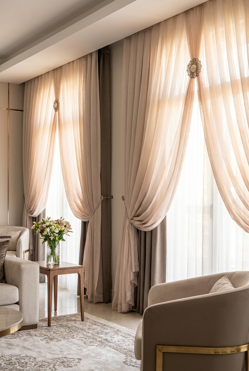 Sheer Curtain Ideas for Brooched Rooms: Soft Light, Elegant Finish