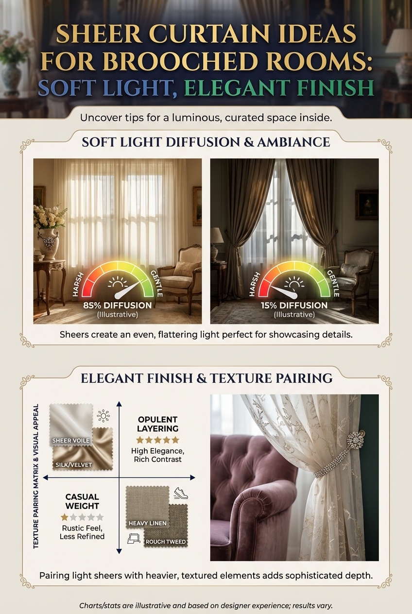 Sheer Curtain Ideas for Brooched Rooms: Soft Light, Elegant Finish - photo 3
