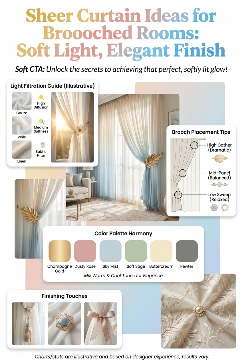 Sheer Curtain Ideas for Brooched Rooms: Soft Light, Elegant Finish - photo 4