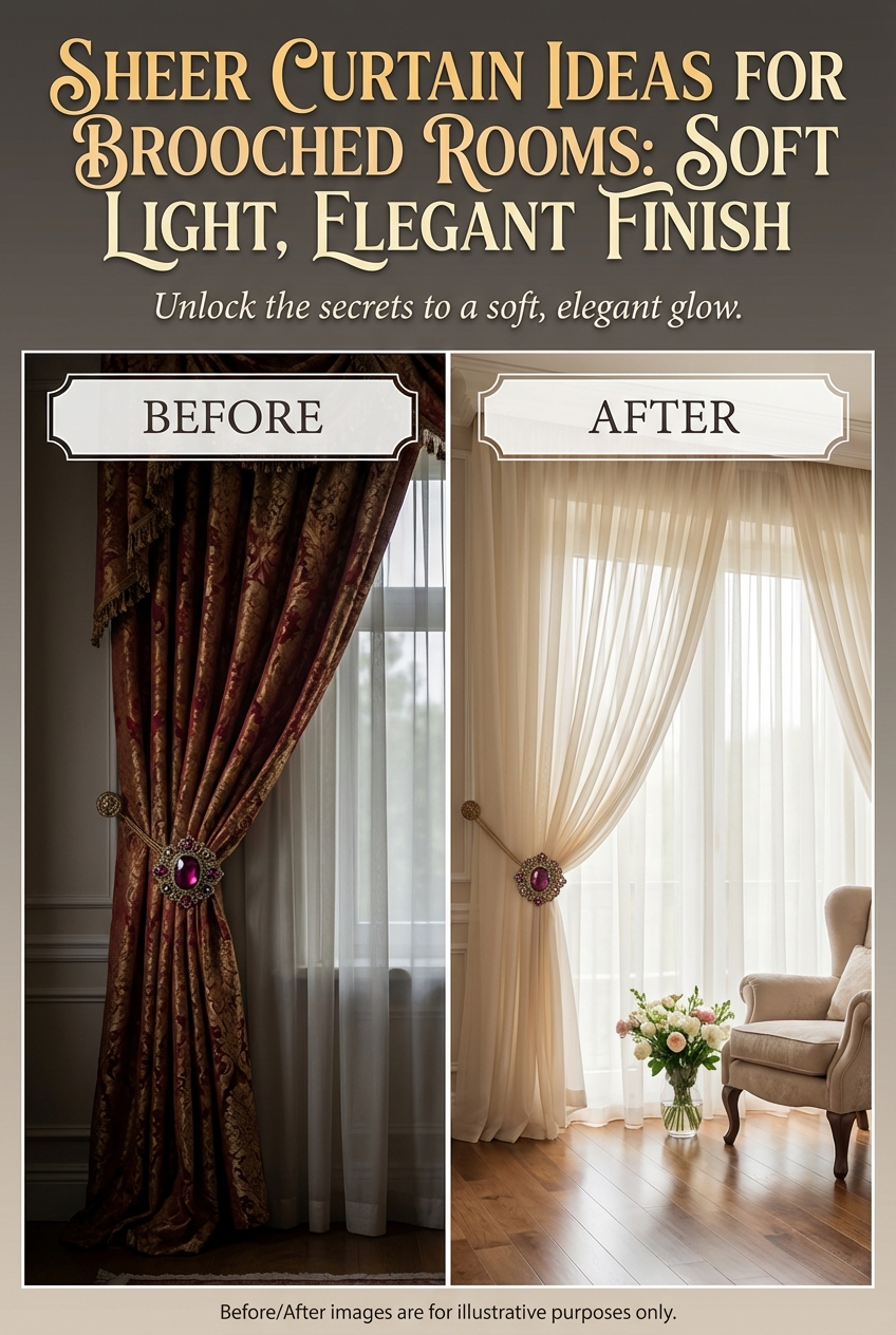 Sheer Curtain Ideas for Brooched Rooms: Soft Light, Elegant Finish - photo 5