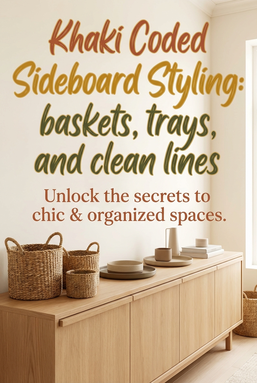 Khaki Coded Sideboard Styling: baskets, trays, and clean lines - photo 2