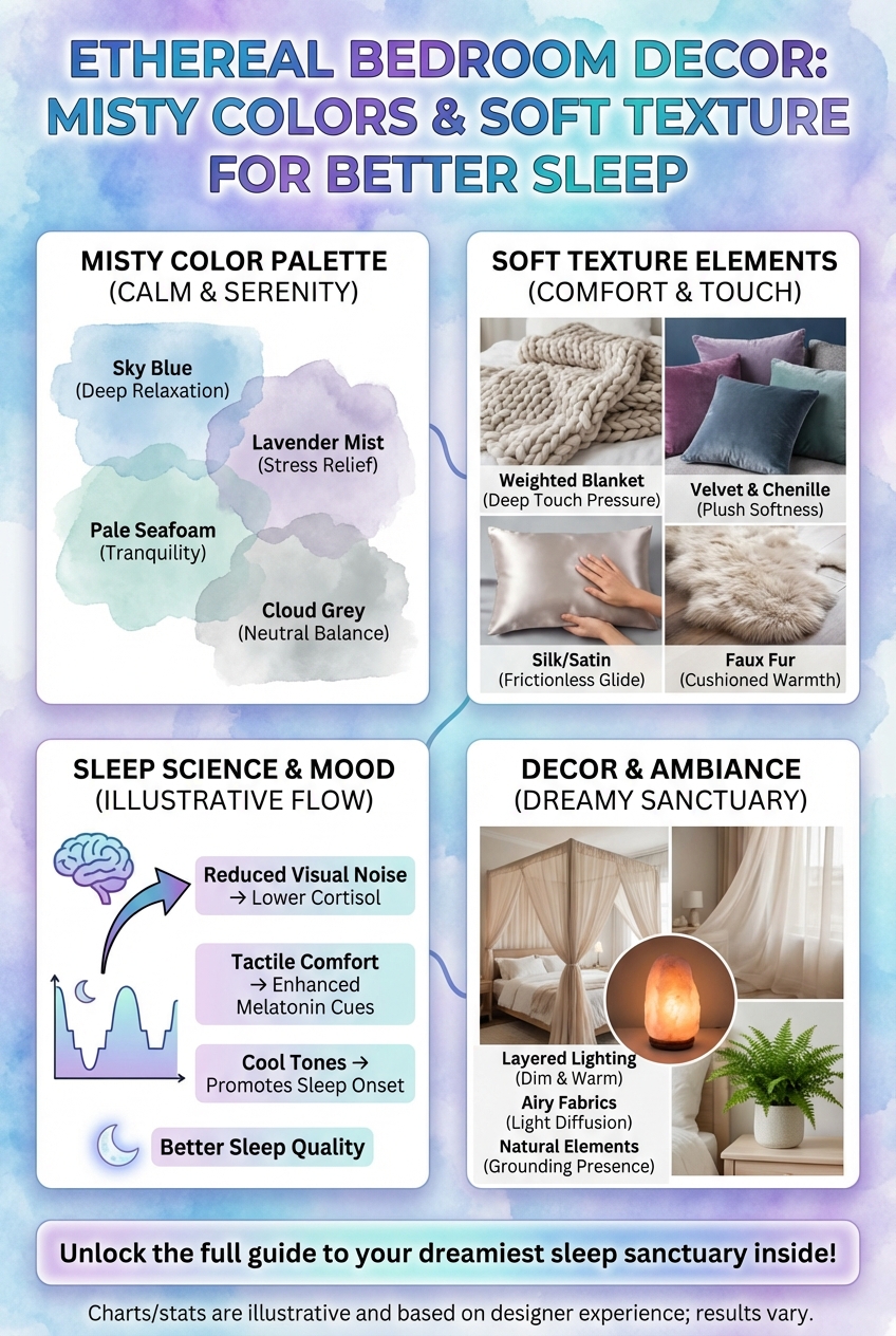 Ethereal Bedroom Decor: Misty Colors and Soft Texture for Better Sleep - photo 4