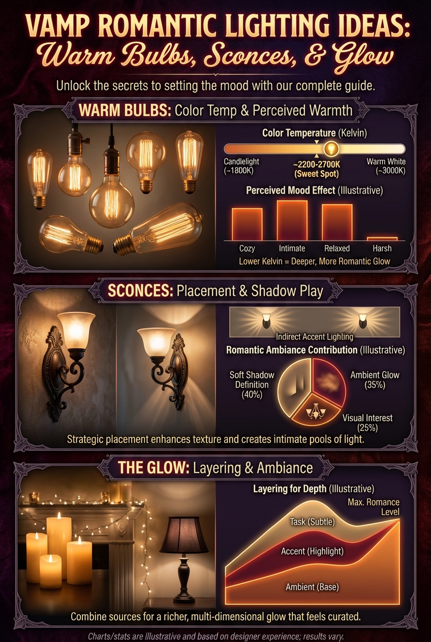 Vamp Romantic Lighting Ideas: Warm Bulbs, Sconces, and Glow - photo 3