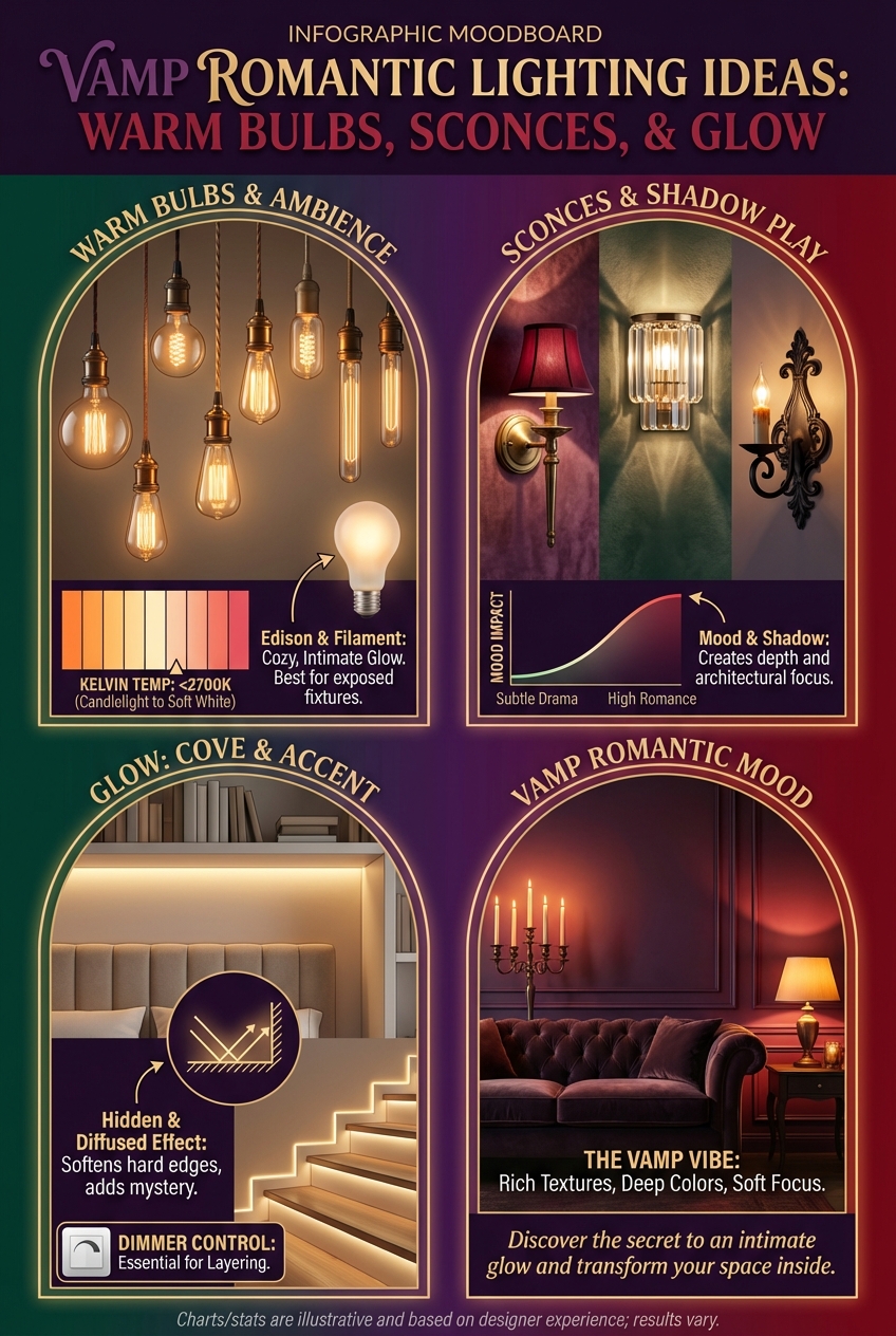 Vamp Romantic Lighting Ideas: Warm Bulbs, Sconces, and Glow - photo 4