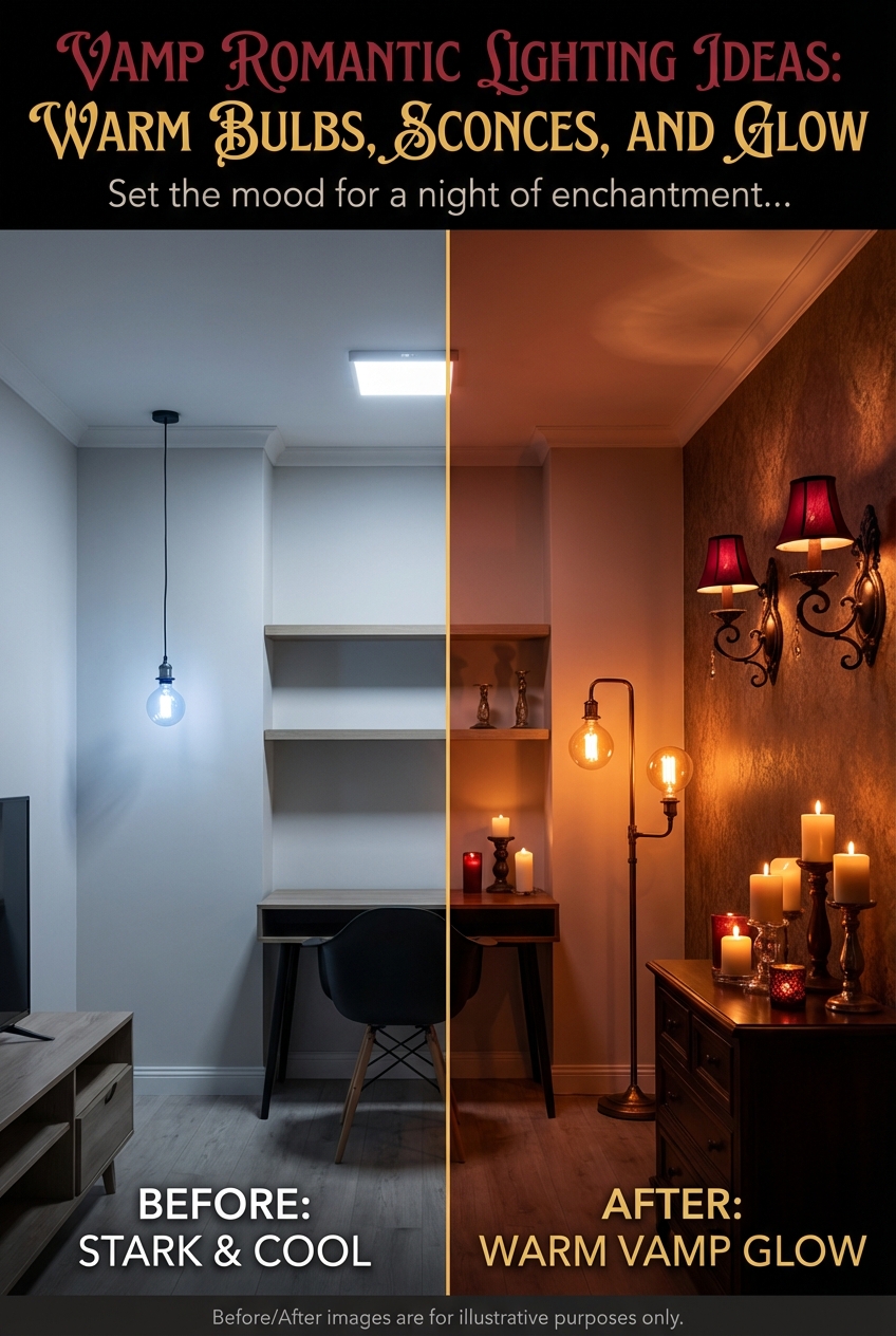 Vamp Romantic Lighting Ideas: Warm Bulbs, Sconces, and Glow - photo 5
