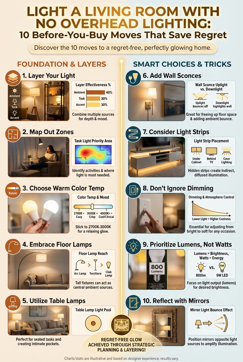 Light a Living Room with No Overhead Lighting: 10 Before – You – Buy Moves That Save Regret - photo 3