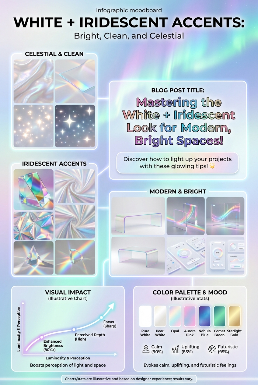 White + Iridescent Accents: Bright, Clean, and Celestial - photo 4