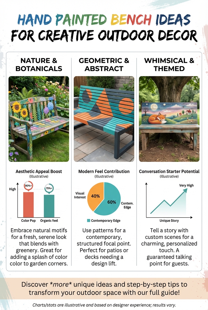 Hand Painted Bench Ideas for Creative Outdoor Decor - photo 3