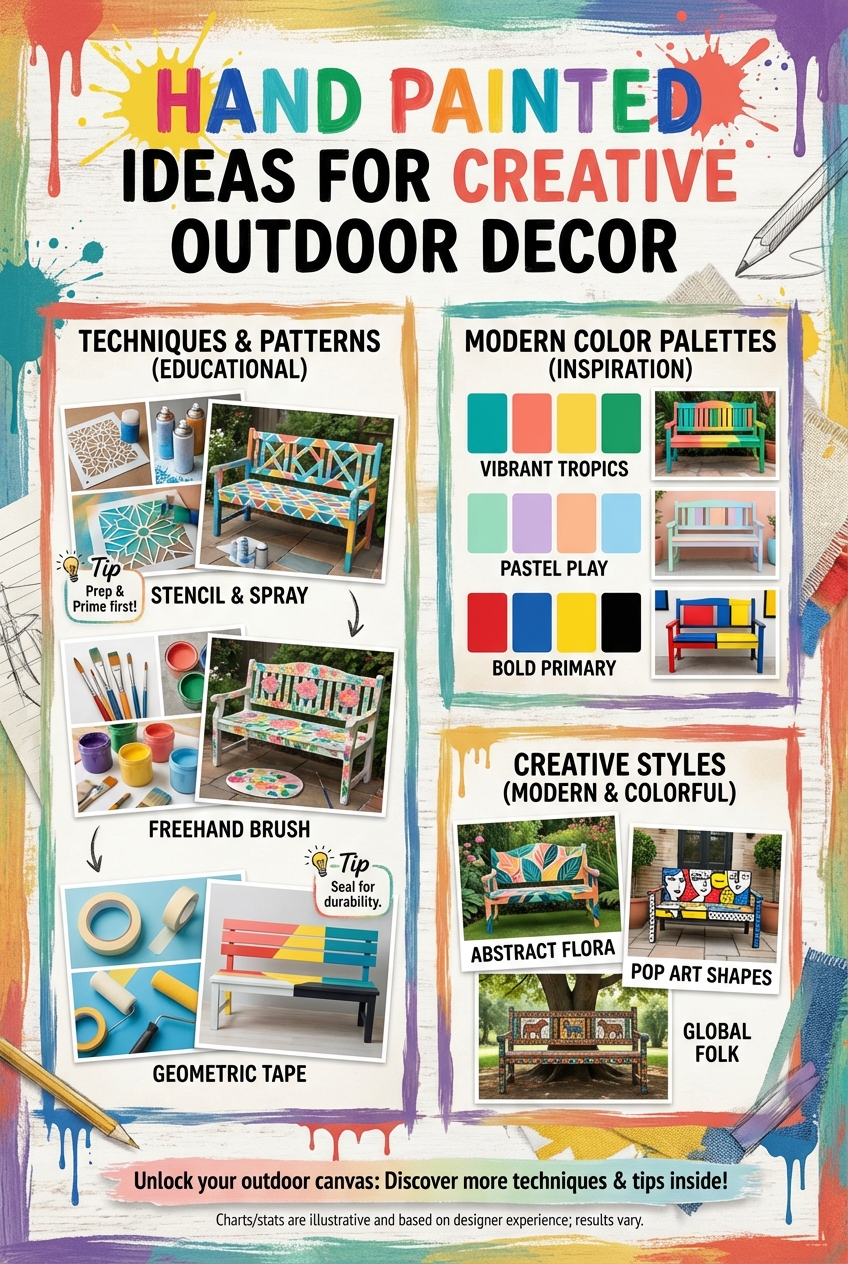 Hand Painted Bench Ideas for Creative Outdoor Decor - photo 4