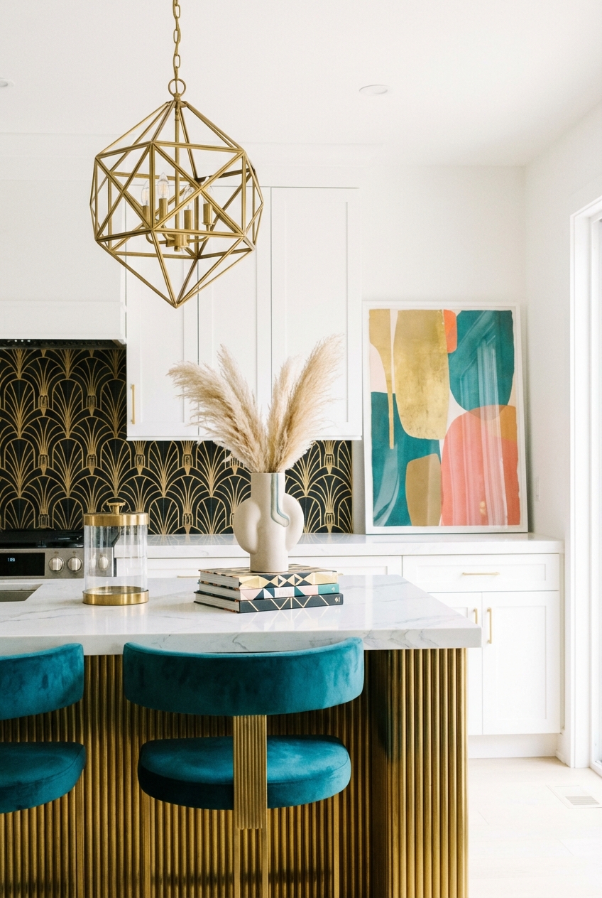How to Add Neo Deco Style to a White Kitchen (Without Remodeling)