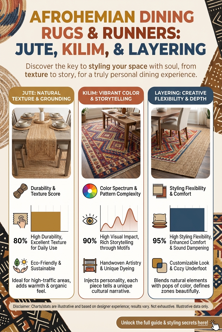 Best Rugs & Runners for an Afrohemian Dining Room: Jute, Kilim, and Layering - photo 3