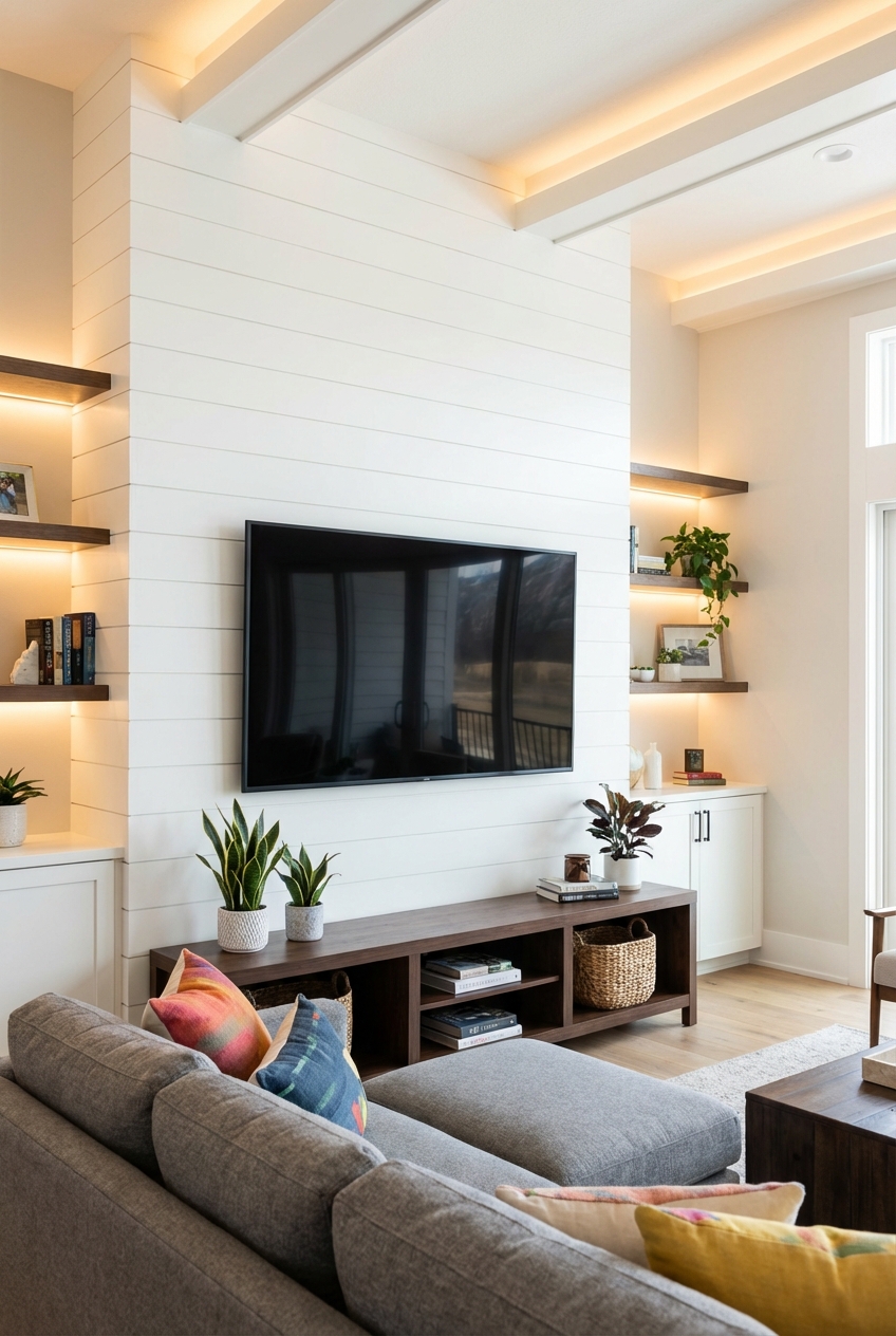 Shiplap TV Wall Ideas for Stylish Viewing