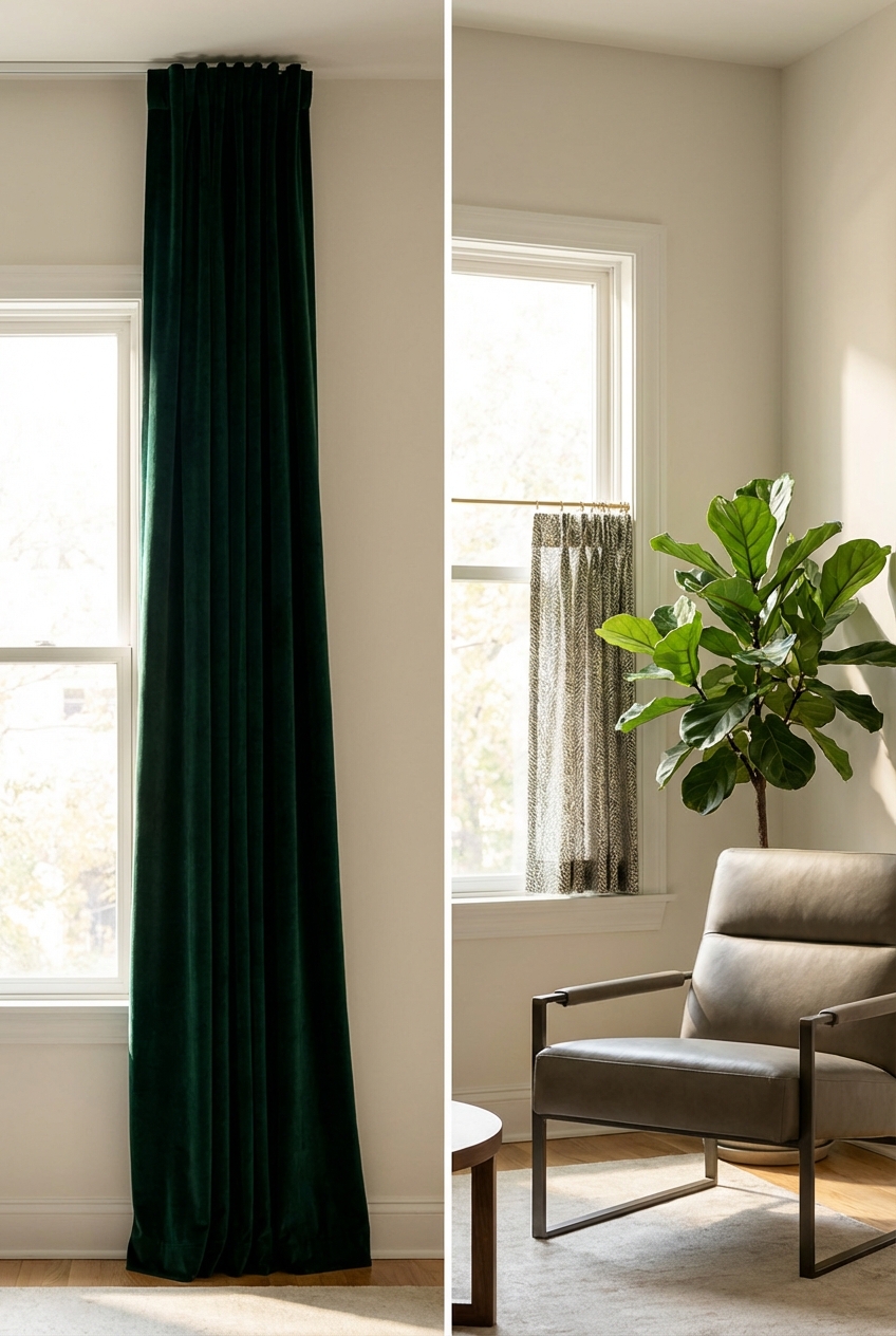 DIY Curtain Hack: make windows look taller and more dramatic